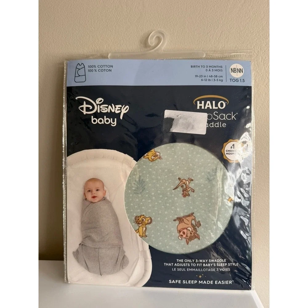 HALO SleepSack Swaddle Disney Lion King Newborn Green Cotton TOG 1.5 NWT